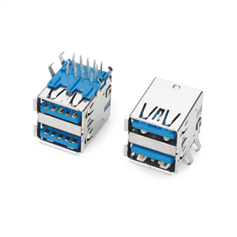 USB3.0AF双层90度DIP弯脚